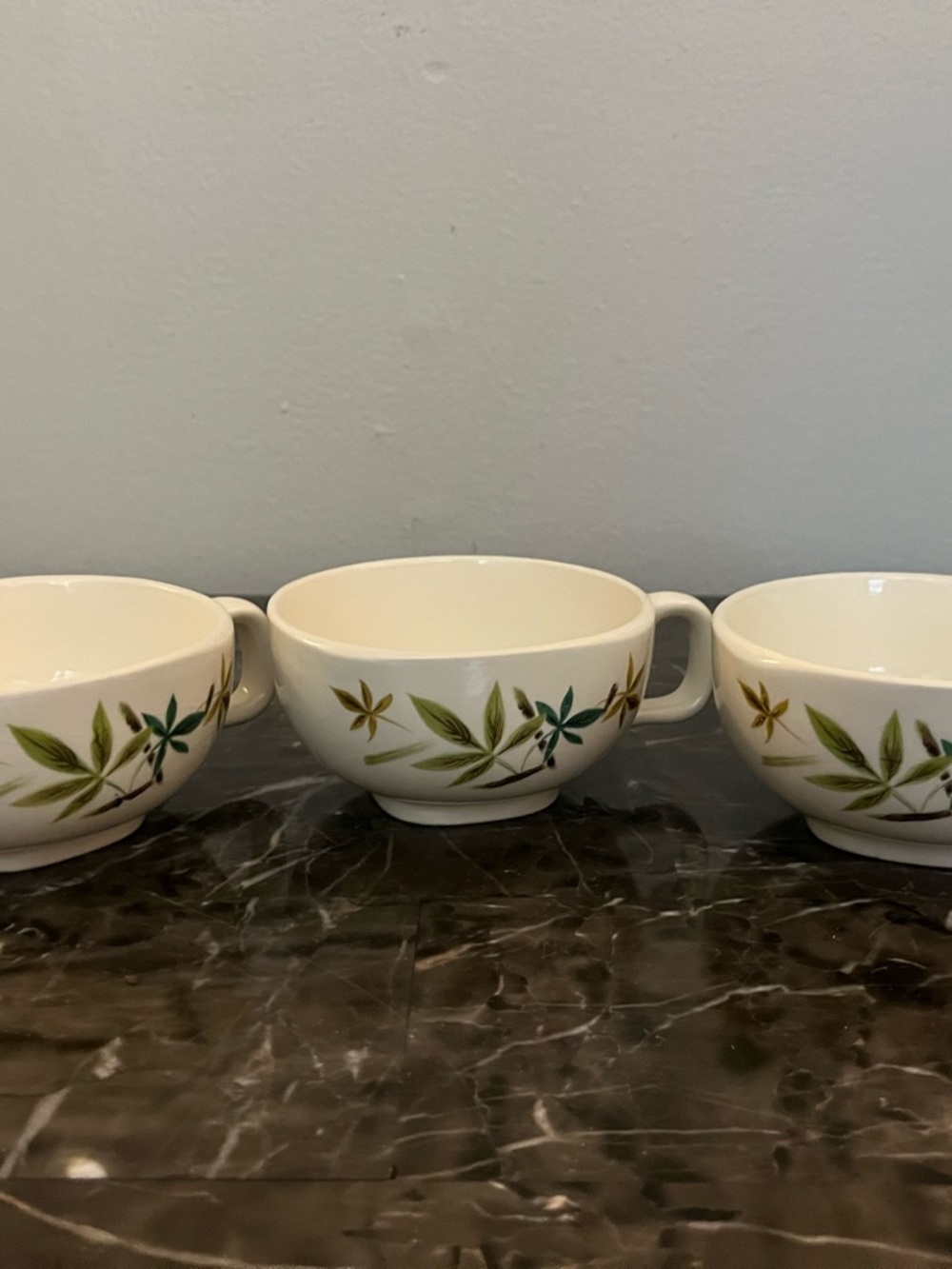 Vintage Salem Woodhue Pattern Teacup Set of 3